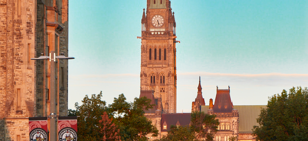 View of Ottawa Parliament Buildings.