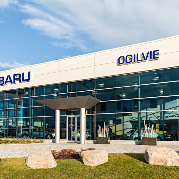 Ogilvie Subaru showroom main windows.